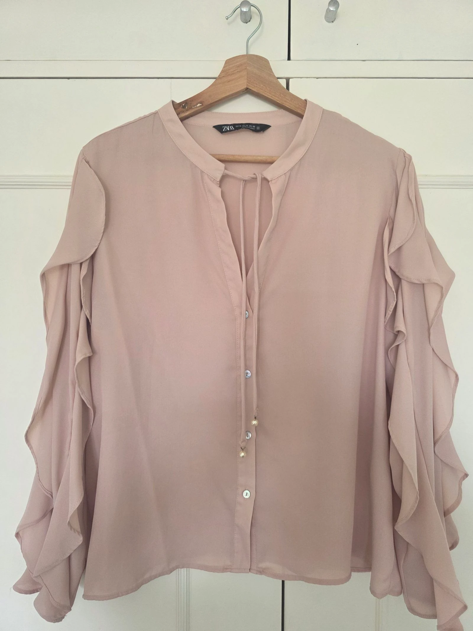 Old Pink Frilly Blouse | Zara | Size XL – photo 2